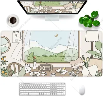 Kawaii Anime Velike Mouse Pad Desk Pad z Non Slip Gumo 35x15.7 palčni Srčkan Risanka Gaming Mouse Pad za Delo v Pisarni Dom Darila