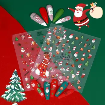 Kawaii Nazaj Lepilo Manicuring DIY Folije Santa Claus Nalepke za Nohte Lak za Dekoracijo Božični Nalepke za Nohte Nail Art Nalepka