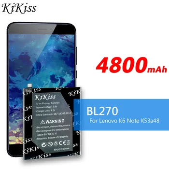  Kikiss 4800mAh BL270 Baterija Za Lenovo K6 Opomba K53a48 Vibe K6 Plus G Plus G5 Plus Baterija BL 270 Baterije AKKU