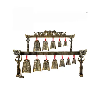 Kitajski zlitine glasbila starinsko dvojno gonge model okraski obrti rekviziti.