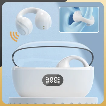 Kostno Prevodnost Brezžične Bluetooth Slušalke MINI TWS Uho Posnetek na Uho Uhan Športne igre na Srečo Digitalni Zaslon Slušalke Ear Kavelj
