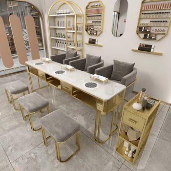 Kozmetični Salon Nohtov Mize Za Toaletno Mizico Marmorja Professional Office Lak Za Mize Sesalnik Nageltisch Pedikura Pohištvo