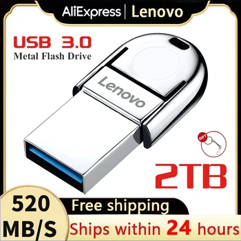 Lenovo 2TB Prenosni OTG Pen Drive Visoka Hitrost pomnilniški ključek USB 3.0 Tip-C Vmesnik Pendrive 1TB 128GB Ključ Usb Za Pare Krova Ps4