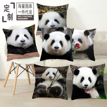 Lepe Risanke Panda Blazino Kritje, Dnevni Prostor Kavč Kvadratnih Blazino Pokrov