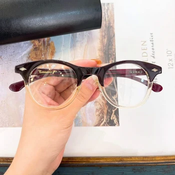 Luksuzni Letnik Kakovosti Trdnih Debele Montaža Acetat Novo Eyeglass Okvir Retro Majhne Okrogle Design Ženske Moški Kratkovidnost Področju Optičnih