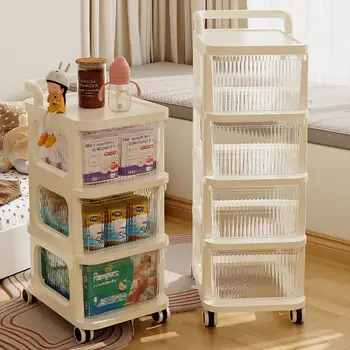 Majhen voziček za shranjevanje rack, mati otroka prigrizek igrače, tla shranjevanje rack, dnevna soba mobilne naplavin omara za shranjevanje
