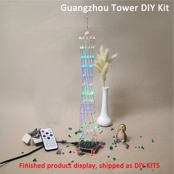 (Majhna Različica) GuangZhou Stolp Diy Komplet Glasba Spektra, Svetilka Diy Svetloba Kocke Komplet Elektronskega DIY Proizvodnja Delov