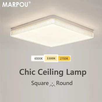 MARPOU Ultra Tanek LED Stropna svetilka Naravne razsvetljave v zaprtih prostorih Kvadratni Krog 18W 24W 36W 48W Stropne luči za dnevno sobo, spalnico