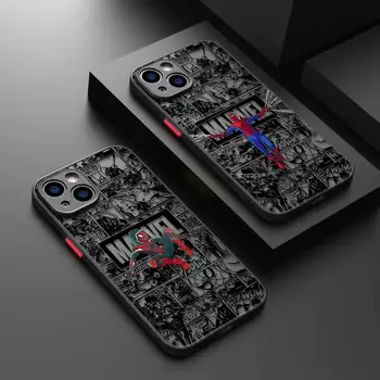 Marvel Spider Man Peni Parker Gwen Jasno Mat Telefon Primeru Za iPhone 15 11 14 13 12 Pro Mini Max X XR Xs 8 6 7 Plus Odbijača Lupini