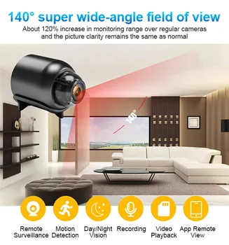 Mini Kamera, Wifi Ultra HD Mikro Brezžična nadzorna Kamera Notranji Ir Nočno Vizijo IP Home Security Daljinsko Cam
