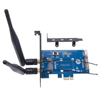 Mini PCI E PCI-E 1x Namizje Adapter z Anteno brez težav Namestite in Uporabljajte Mini kartice PCI E Kartic na Vaš RAČUNALNIK