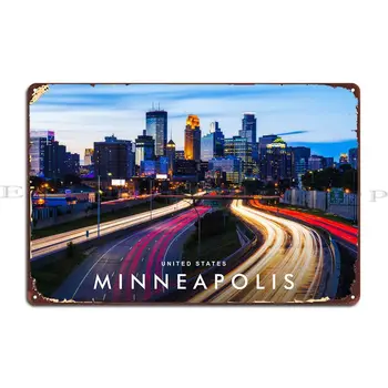 Minneapolis Nočni Kovinske Plošče, Plakat Zidana Kino Oblikovanje Smešno Klub Stranka Tin Prijavite Plakat
