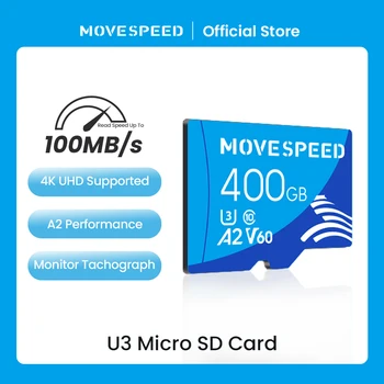 MOVESPEED 100MB/s U3 Micro SD Kartico 512GB Visoke Hitrosti Flash Pomnilniško Kartico 400GB 128GB 256GB 64GB 32GB Class10 TF Kartice za Kamere DV