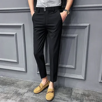 Moški Slim Fit Devet-točka Obleko Hlače Spomladi Nov Moški korejska Različica Barva Poslovna Moda Naravnost Priložnostne Gleženj Hlače