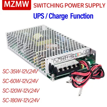 MZMW UPS/Polnjenje Funkcijo Preklopno Napajanje SC-35W 60 W 120W 180W 12V 24V Monitor 110/220v AC/DC Polnilnik SC-120-12V