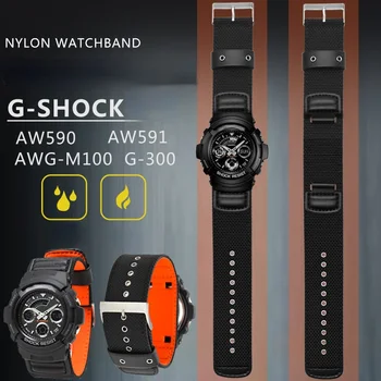 Najlon trak za Casio G-SHOCK AW-591MS AW-590 AWG-M100/101 G-300 16 mm 18 mm watch zapestnica