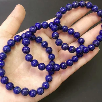 Naravni Lapis Lazuli Zapestnica Niz Čare Ročno Fortune Energije Bangle Mineralnih Ženska Amulet Nakit Darilo 1PCS 8,5 MM