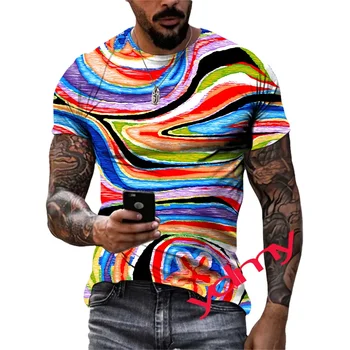 Nov Poletni Plima Izvirnost Sliko Moške Majice Priložnostne 3D Tiskanja Tees Hip Hop Osebnost Krog Vratu Kratek Rokav Vrhovi