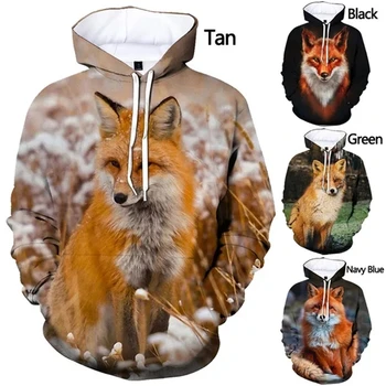 Nova Moda Živali Fox 3d Tiskanja pulover s kapuco za Moške, Ženske Autumnwinter Dolg Rokav Priložnostne Šport Srčkan Hoodies Poceni Modi Hoody