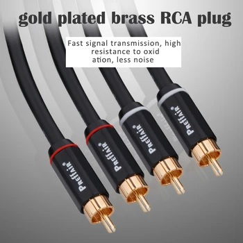 Novo Preffair Par Stereo RCA Kabel Hi-fi Avdio Povezujejo 99.99% visoke čistosti bakreno Jedro Žice 24K pozlačeni Plug
