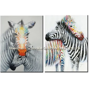 Novo Ročno Oljna Slika Objemu Zebra Slike Za Dnevno Sobo Stenske Slike Dekor Sodobno Abstraktno Radi Živali Slike