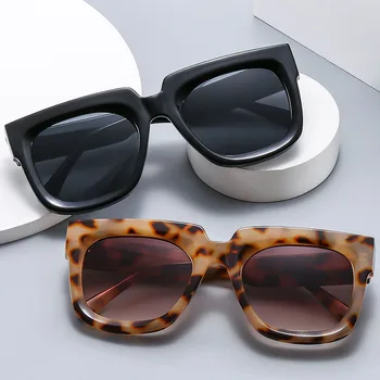 NYWOOH Kvadratnih sončna Očala za Ženske, Moške Luksuzne blagovne Znamke Oblikovalec Prevelik sončna Očala Ins Priljubljena Debel Okvir za Zaščito pred Soncem UV400