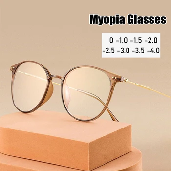 Okrogla Očala Za Kratkovidnost Ženske Modra Svetloba Blokiranje Minus Očala ' Enske Mo {Ki Recept Bližini Pogled Očala Dioptrije 0 Do -4.0