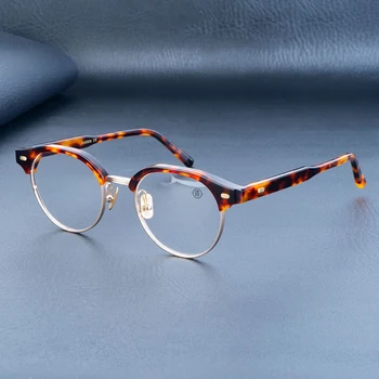 Optična Očala Za Moške, Ženske Retro Oblikovalec GMS623 Moda Krog Acetat iz steklenih vlaken Okviri Evropski in Ameriški Stil