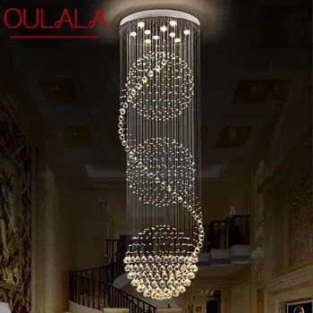 OULALA Sodobne Obesek Crystal Light LED Ustvarjalne Luksuzni Lestenec Svetilka za Domačo dnevno Sobo Vila Dupleks Stopnišče Dekor