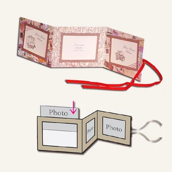 papir žep za sliko s trakom evropske zložljiv mini darilce vintage photo frame album