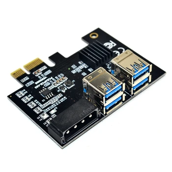 PCI-E 1 Do 4 Širitev Kartico PCI-E 1X, Da 16X 4 Vrata Dvojno Plast USB3.0 Grafike Adapter Razširitveno Kartico Za BTC Rudarstvo
