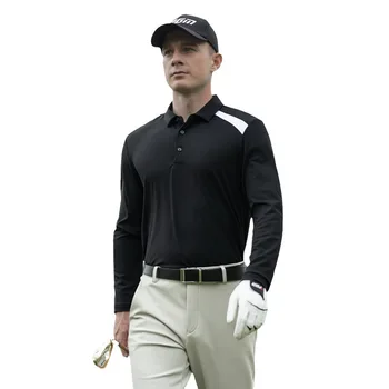 PGM Golf Oblačila za Moške Dolg Rokav T-shirt Jesenski/Zimski Športi z Žogo Obleko Kontrast Plošči Oblačila Majica Polo Golf Dobave