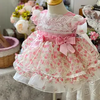 Poletje Novi Španski Lolita Princess Obleke Žogo Čipke Lok, Design, Rojstni Dan, Krst Eid Stranke Obleke Za Dekleta A2916