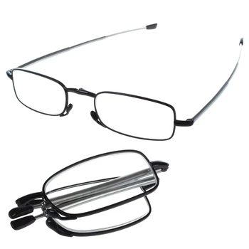 Prenosni 2 Parov Kompakten Zložljiv Obravnavi Očala Z Mini Flip Top Kovček Za Modnih Moških In Žensk Vrtenja Eyeglass