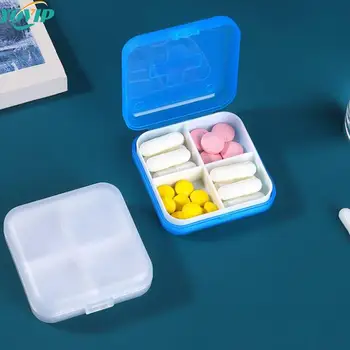 Prenosni Kvadratek 4 Omrežij Tablete Škatla Tablet Pillbox Razpršilnik Posodo Medicine Škatle Prevoz-Skladiščenje Primeru Za izobraževanje Otrok