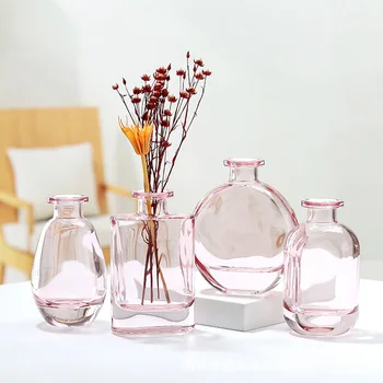 Prozorno Stekleno Vazo za Dom Dekor, Mala Hydroponic Rastlin Steklenici, Dnevna Soba Dekoracijo, Posušen Cvet
