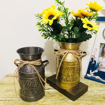 Retro Brona, Železa Cvetlični lonček Novo Suh Cvet Cvet Vstavljanje Naprave Ustvarjalne Dekorativne Okraske za Dom Namizni Vaze