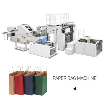 Samodejno Nakupovanje Kraft Papir za Vreče Ročaj V-spodnjem papirnato Vrečko, ki Stroj Hrane Vrečko Pralni papirnate Vrečke Proizvodnje