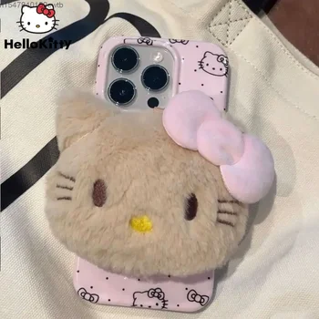 Sanrio Hello Kitty Krzna Primeru Telefon z Puhasto Plišastih Imetnikov za Apple iPhone 15 14 Plus 13 12 11 Pro Max 7 Plus 8 XR X XS Max