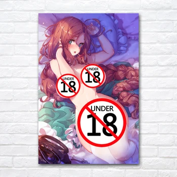 Seksi Rjave Las Dekle Golih Lepota Stripi, Plakati in Tiskanje Wall Art Odraslih Anime Platno Slikarstvo za Sobi Doma Dekor