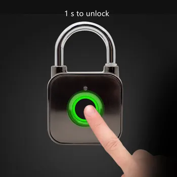 Smart Lock Prstnih Zaklepanje USB Varnosti za Polnjenje Ključavnico, Vrata Thumbprint Anti-theft Električno Zaklepanje Vrat za Prtljago Primeru