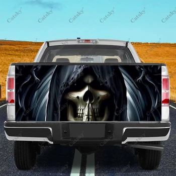 Smrtna Skull Glava Avto Rep Trunk Zaščito Vinly Zaviti Nalepke Nalepke Kolo Auto Hood Okraski za Pokrov Motorja za SUV terenska Pickup