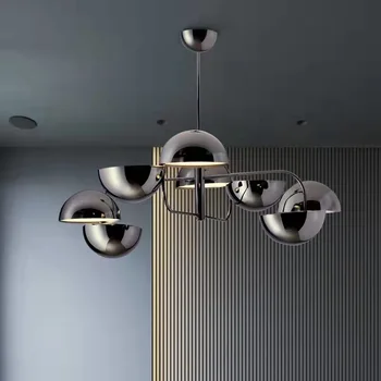Sodobna kovanega železa barva črna G9 LED lestenec za jedilnico, dnevna soba kreativne notranje razsvetljave