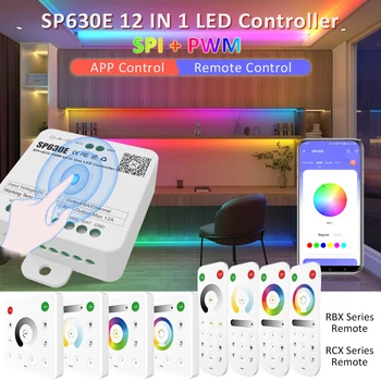 SP630E LED Krmilnik RGBCCT RGBW RGB SCT Eno Barvo, 12V 24V 5V Bluetooth Remote SMD5050 2835 COB PWM Pixel Trakovi Controler