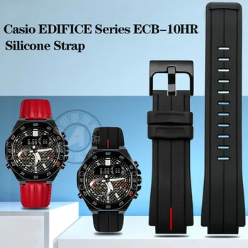 Spremenjeno Silikonski Watch Trak Nadomestek Casio EDIFICE 20. Obletnico Honda 5618 ECB-10HR-1APR Šport Nepremočljiva Watchband