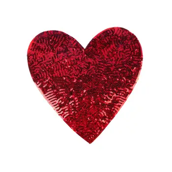 Srce Železa na Obliž DIY Aplicirano Dekoracijo Sew Aplicirano Vezene Sequined Srce Obliž za Obutev Oblačila Kavbojke Oblačilo Jakna