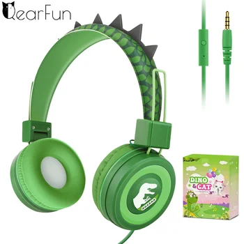 Srčkan Otroci Slušalke Z Mikrofonom Dinozaver Žično Otrok Slušalke Varno Glasnost 85 db za Stereo slušalke Otrok Božično Darilo