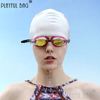 Strokovno plavanje Kratkovidna očala nepremočljiva anti-fog Odraslih HD velika-okvir galvanizacijo kratkovidnost, plavanje očala E182
