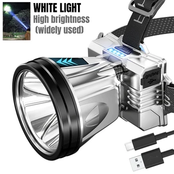 Super Svetla LED Polnilna High-power Žarometi Visoko Svetlost v Sili Polnjenje Prostem Glavo Svetilka Ribolov lučka