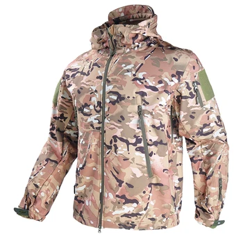 Taktični Jopič Moških Vojaška Oblačila Boj Proti Soft Shell Airsoft Vojske Jopiči Camo Techwear Windproof Runo Toplotne Hooded Coats